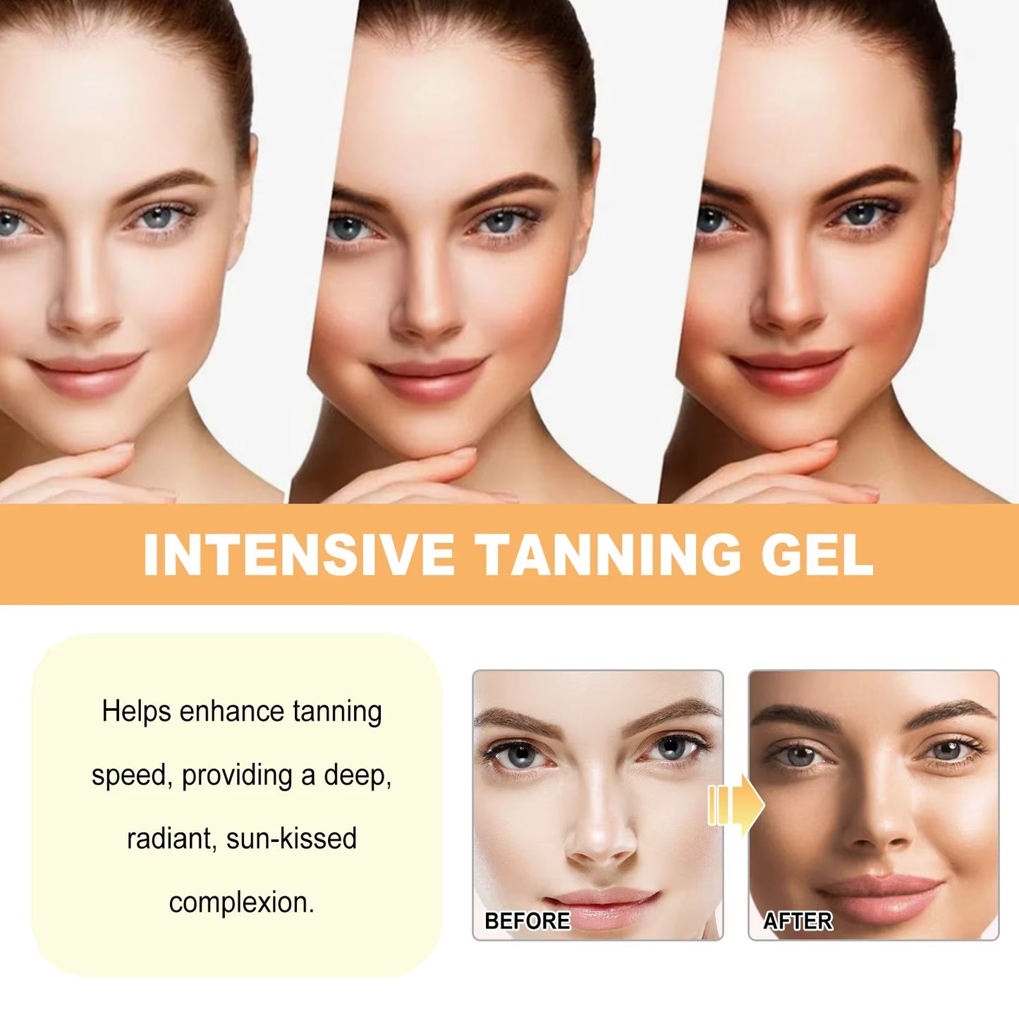 Tanning Cream Sunless Intensive Self Tanner Face Body Bronzer Moisturizing Hydrating Summer Sunbed Self Tanning Lotion 150G