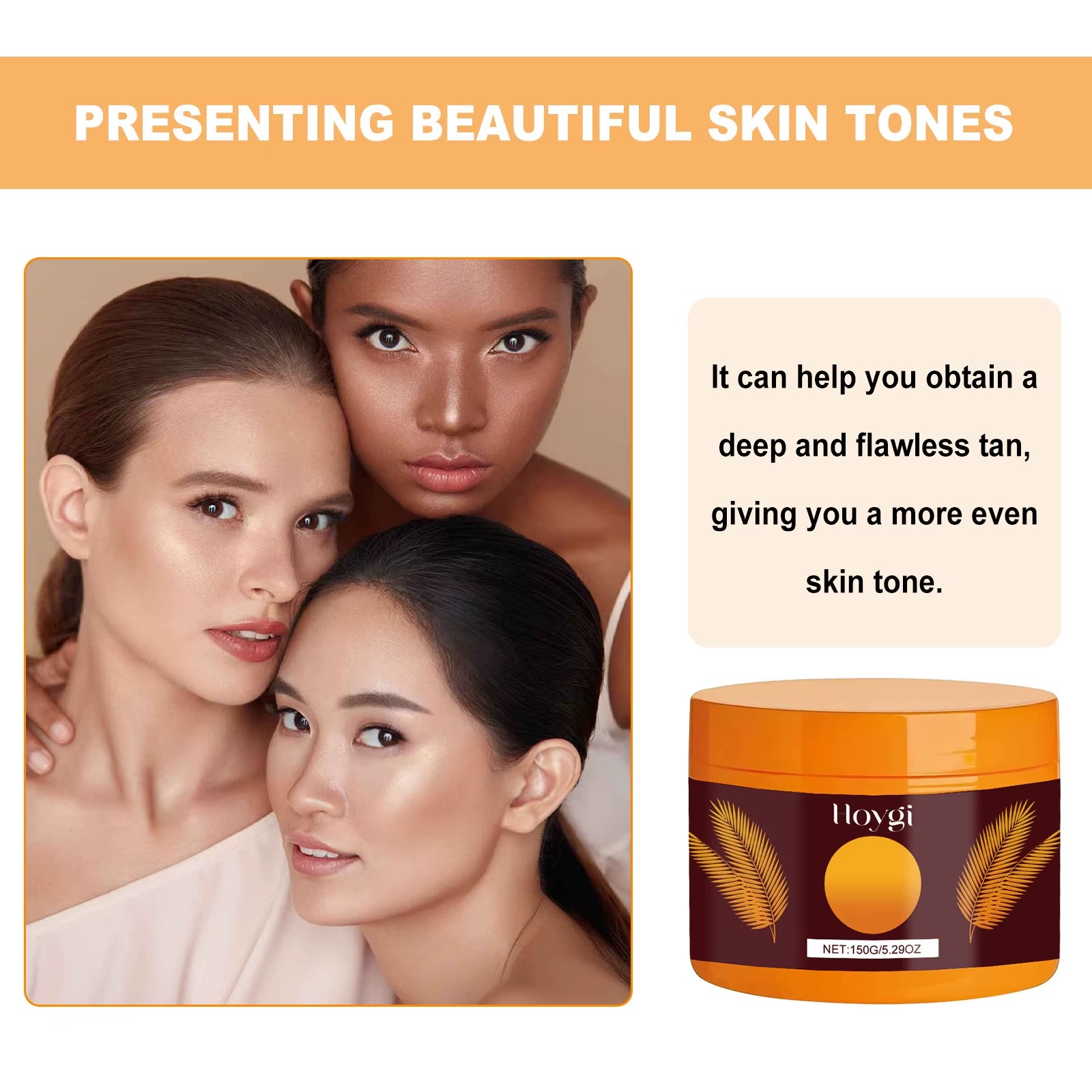 Tanning Cream Sunless Intensive Self Tanner Face Body Bronzer Moisturizing Hydrating Summer Sunbed Self Tanning Lotion 150G