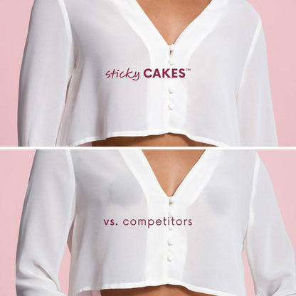 Sticky CAKES Triangles - the First-Ever Sticky Not Icky Triangle Nipple Covers Designed for Deep Vees and Swim